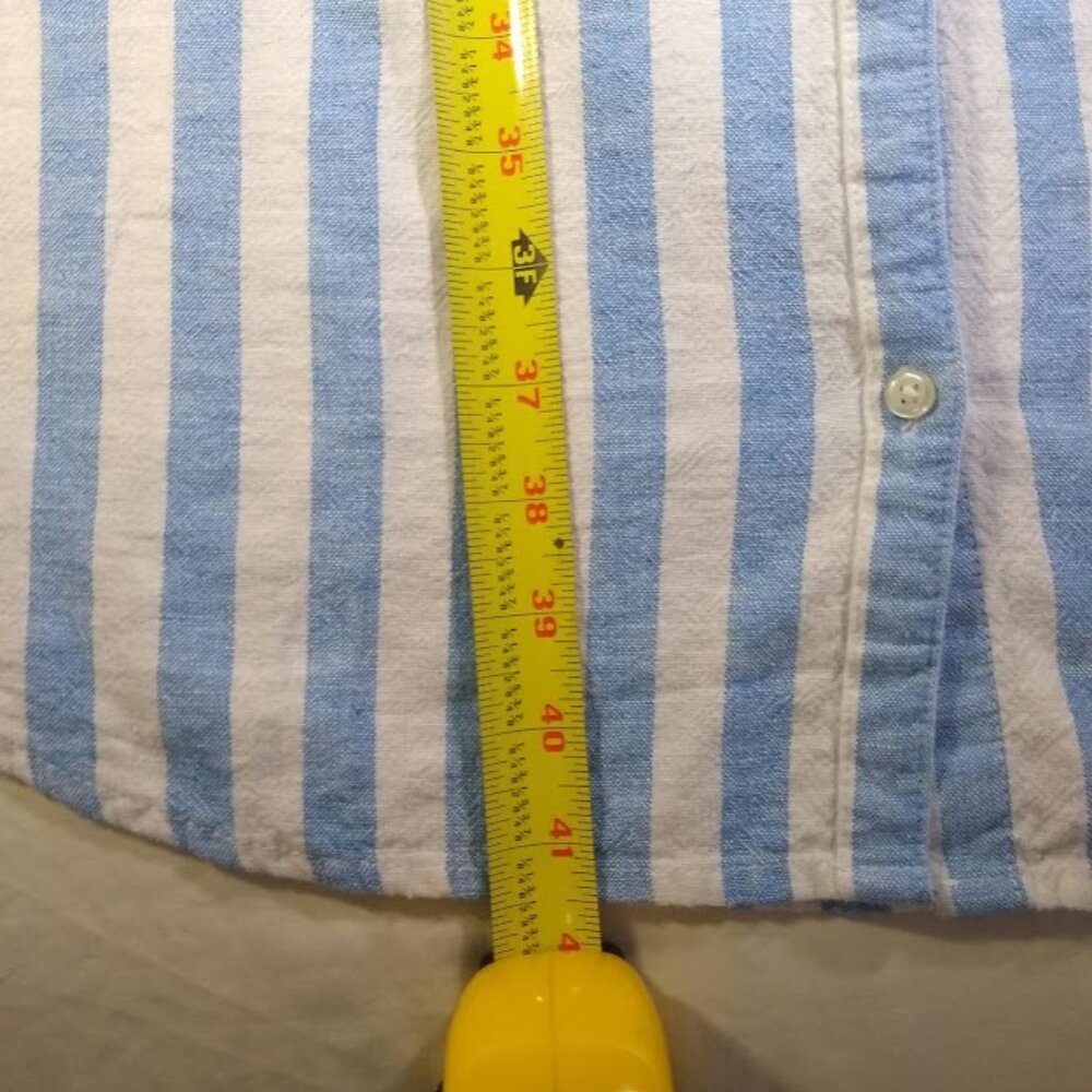 NWOT Old Navy L/tall  sky blue+white stripes short sleeve long dress - Picture 5 of 13